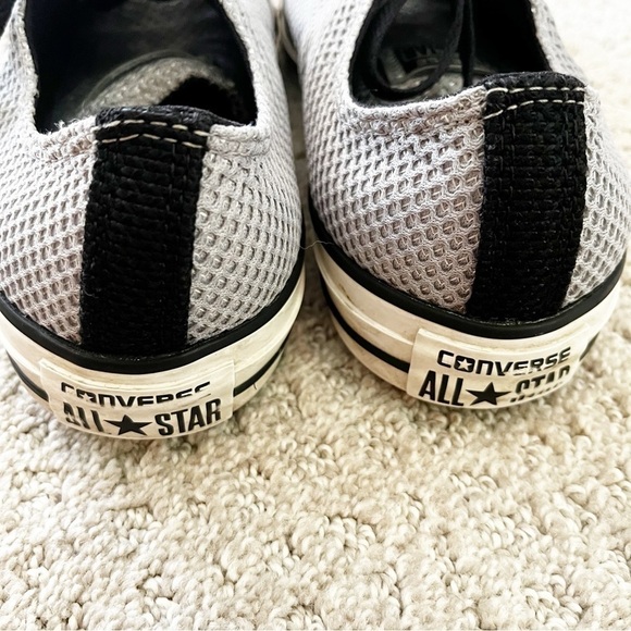 Converse Ox Sneaker Grey Amp Cloth Low Top Textile Weave Sz M 8 / W 10 Silver - Picture 7 of 13